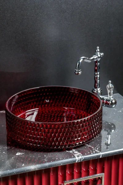 Хрустальная накладная раковина Boheme 817-R 39x39 фото