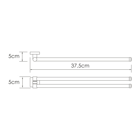 Полотенцедержатель WasserKRAFT Rhin K-8731 хром матовый фото