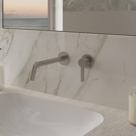 Настенный смеситель для раковины Vincea Villa VBFW-1VL1BN брашированный никель фото