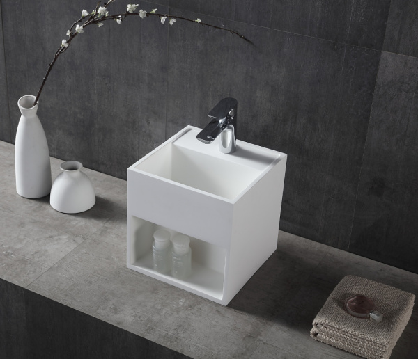 Раковина подвесная моноблок Abber Stein AS2639 белая матовая фото