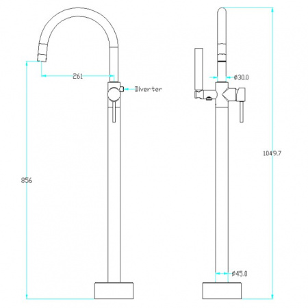 Смеситель для ванны напольный Boheme Brillante 229 фото