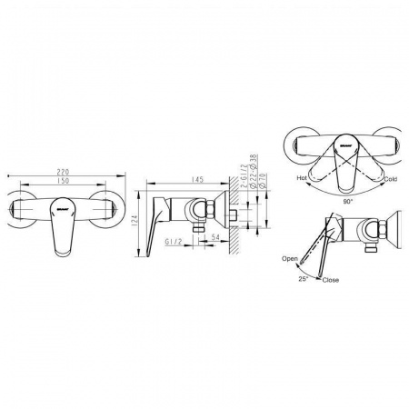Смеситель для душа Bravat Emeralda F9135147CP-01-RUS фото