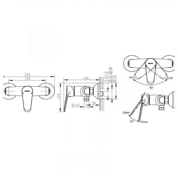 Смеситель для душа Bravat Emeralda F9135147CP-01-RUS фото