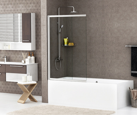 Шторка для ванны распашная WasserKRAFT Main 41S02-80 прозрачное стекло фото