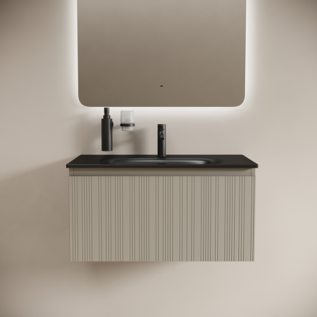 Тумба под раковину Sancos Code CD80GP серая платина фото