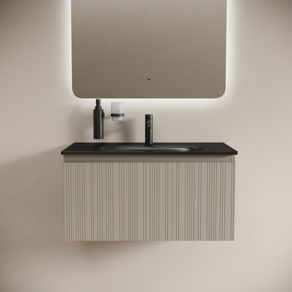 Тумба под раковину Sancos Code CD80GP серая платина фото