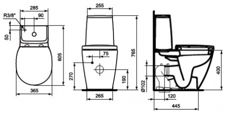 Унитаз Ideal Standard Connect Space E119601 с бачком Cube E797001 фото
