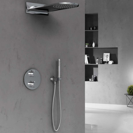 Душевая система скрытого монтажа с термостатом Vincea VSFW-104TCH хром фото