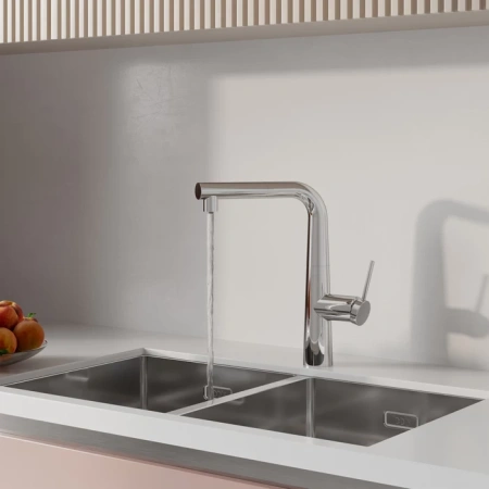 Смеситель для кухни с выдвижной лейкой Iddis Pure PURSBPFi05 хром фото
