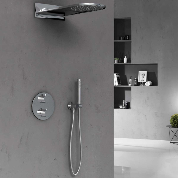 Душевая система скрытого монтажа с термостатом Vincea VSFW-104TCH хром фото