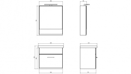 Зеркало-шкаф АСБ Мебель Анкона 9750 фото