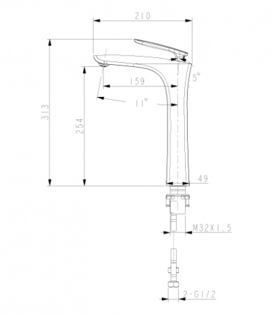 Высокий смеситель для раковины Lemark Bellario LM6809C фото
