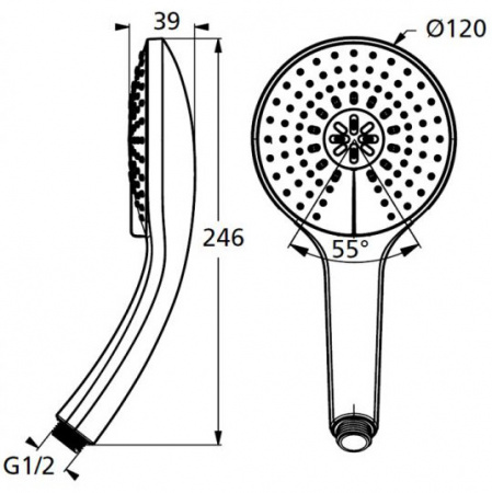 Душевая лейка 120 мм 3 режима Ideal Standart IdealRain B9405AA фото