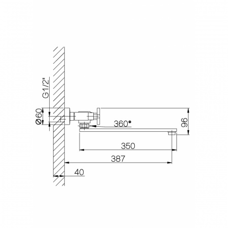 Смеситель для ванны с душем Ganzer Abelard GZ 01041 фото