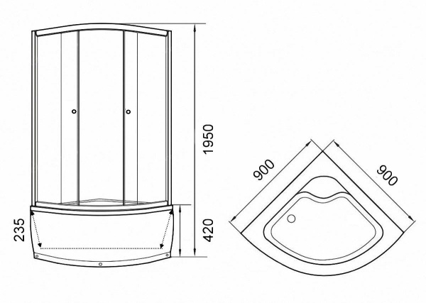 Душевой уголок Parly ZF90 90x90 фото