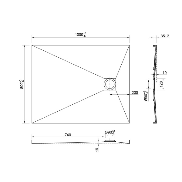 Поддон для душа Vincea VST-2SR28010B 100x80 черный матовый фото