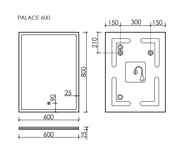Зеркало с подсветкой Sancos Palace PA600 60x80 фото