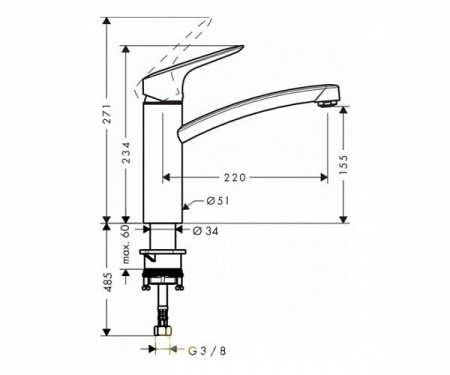 Смеситель для кухни с возможностью установки перед окном Hansgrohe Logis 71833000 фото