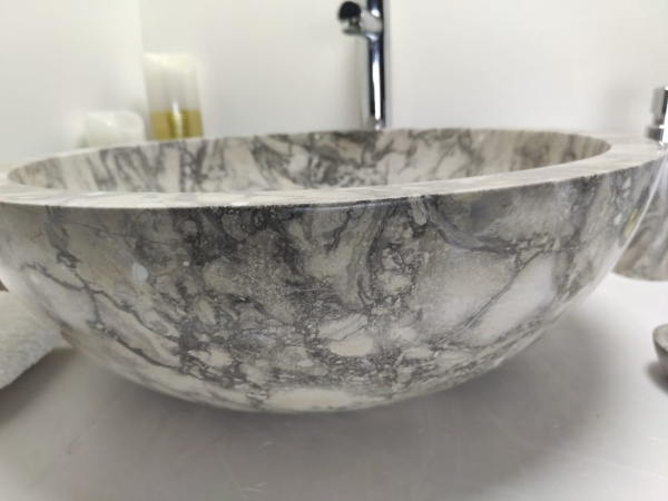 Накладная раковина из мрамора Bowl Grey Doreng Big BM-00022 (45*45*17см) фото