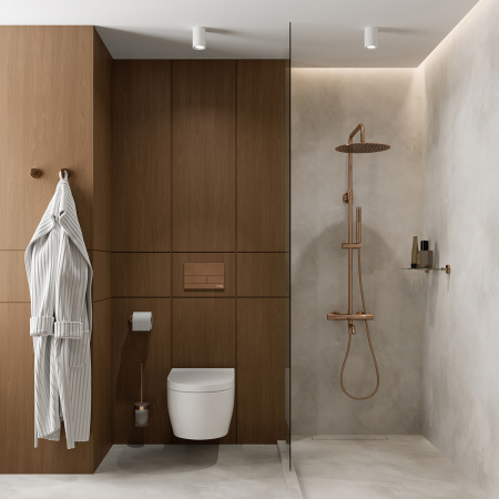 Душевая система с термостатическим смесителем WasserKRAFT Thermo A18301 розовое золото фото