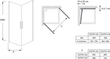 Душевая дверь Jacob Delafon Contra E22T81-GA 80 см фото