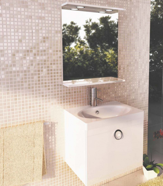 Зеркало Comforty К-60 белый глянец фото