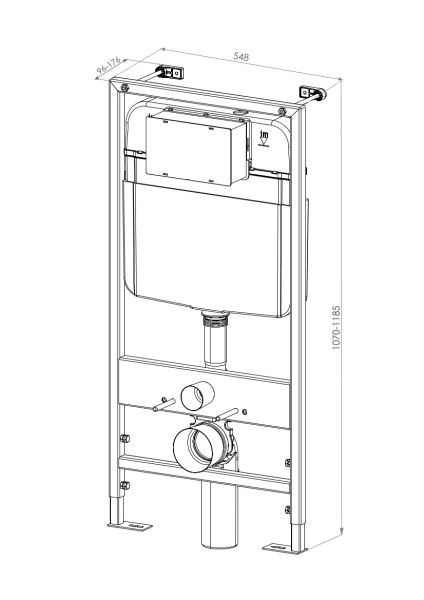 Комплект подвесной унитаз с инсталляцией DQ DS1431602 с белой клавишей фото