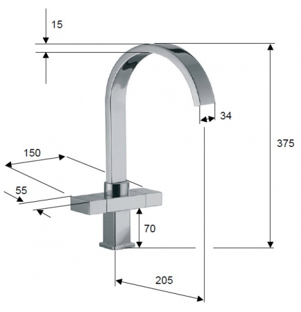 Смеситель для раковины двухвентильный Daniel Twin W7100 фото