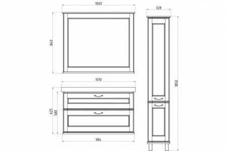 Зеркало ASB-Woodline Прато 100 9646 белое фото