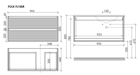 Тумба под раковину Sancos Folk FL100RES Ergraut soft фото