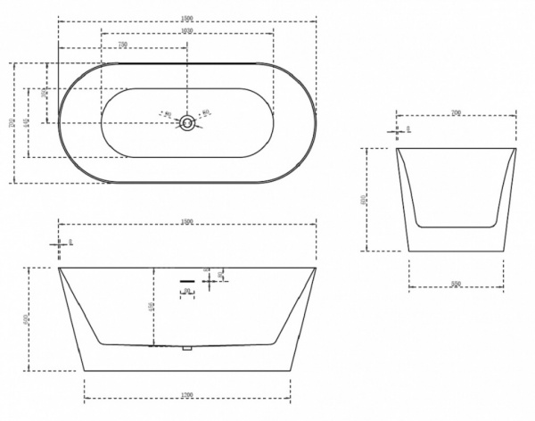 Ванна акриловая Abber AB9222-1.5 150x70 фото