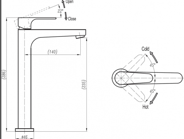 Высокий смеситель для раковины Cezares Laconico LACONICO-LC25-01 фото