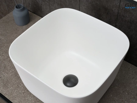 Накладная раковина GID N9301wg 51234 37x36 белая матовая / белый графит фото
