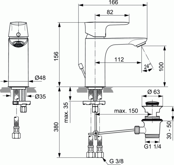Смеситель для раковины Ideal Standard CONNECT AIR A7021AA фото