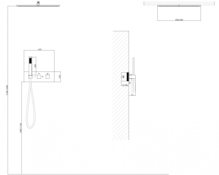 Душевая система скрытого монтажа с термостатом Abber Daheim AF8255B черная матовая фото