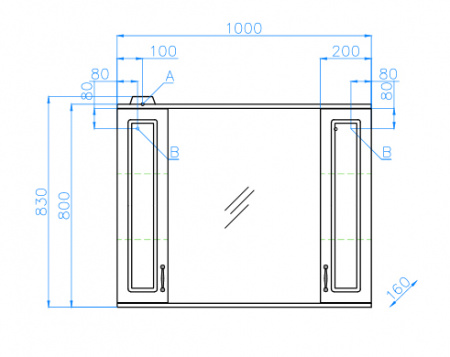 Зеркало-шкаф Style Line Олеандр 2-100 белый фото