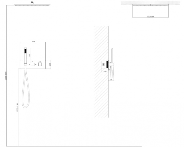 Душевая система скрытого монтажа с термостатом Abber Daheim AF8255G золото матовое фото