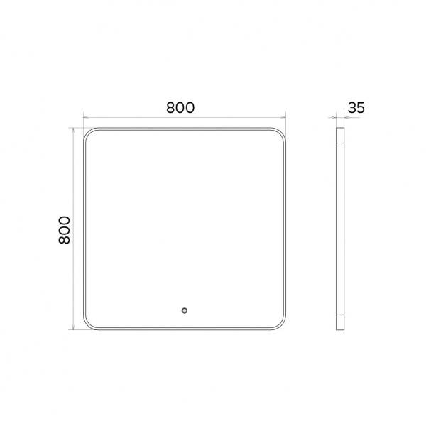 Зеркало с подсветкой LED IC-подсветка холодный свет, сенсорное Comforty Ситара-80 00-00020723 серебрянное матовое фото