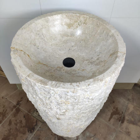 Раковина напольная из мрамора Cream MN-01496 (53*53*91) фото