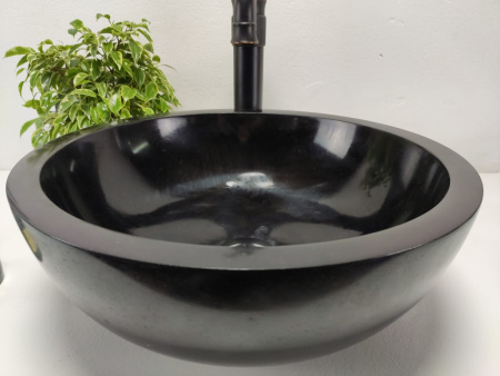 Накладная раковина из камня Андезит Bowl Black Small BA-01010 (40*40*15) фото