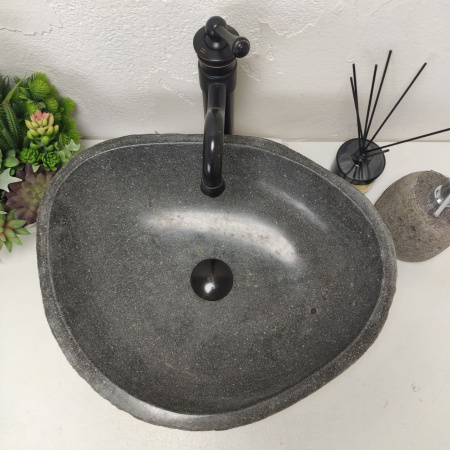 Накладная раковина из речного камня RS01527 (49*39*15) d3 фото