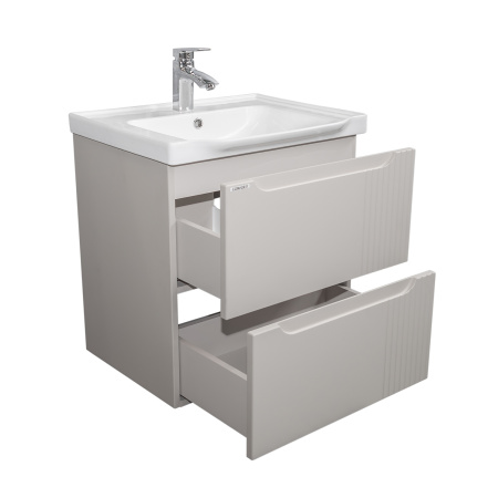 Тумба с раковиной Comforty Сидней-60 00-00022860CF серый шелк фото