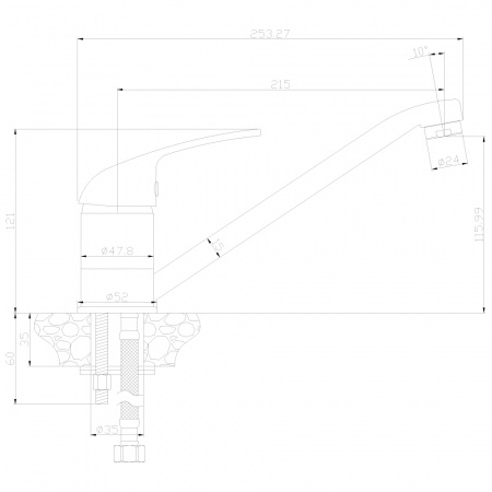 Смеситель для кухни Rossinka Y40-21-White фото