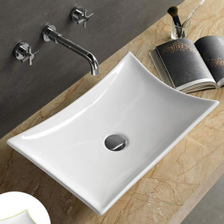 Накладная раковина CeramaLux N 7701B 57х38 фото