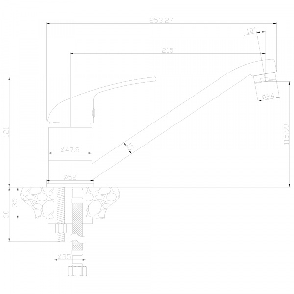 Смеситель для кухни Rossinka Y40-21-Beige фото