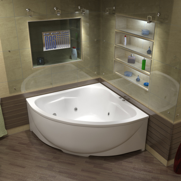 Ванна акриловая с гидромассажем Bas Империал 150х150 фото