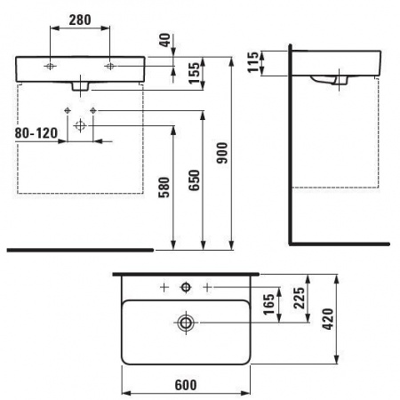 Накладная раковина Laufen Val 8.1028.3.000.104.1 60х42 фото