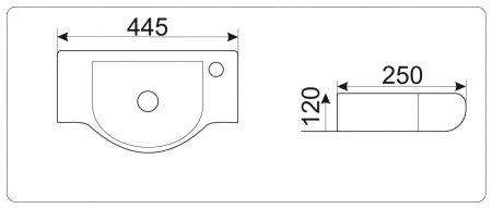 Мини-раковина CeramaLux N 9306 44,5х25 фото