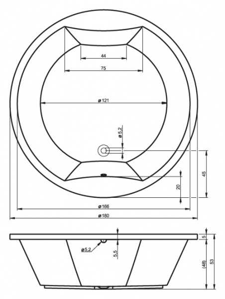 Акриловая ванна Riho Colorado BB0200500000000 180x180 фото