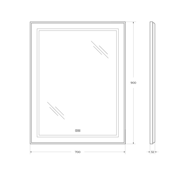 Зеркало с подсветкой, сенсорным выключателем и подогревом BelBagno SPC-KRAFT-700-900-LED-TCH-WARM 70x90 сатин фото